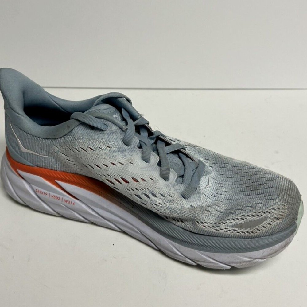 Hoka One One Womens Clifton 8 Running Shoes Blue Fog, Size 7 M